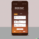DALL·E 2023-01-26 03.53.25 - a mockup of flight booking app in brown colour